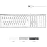 Macally ACEKEYA Super dun bedraad USB-A toetsenbord voor Mac en PC - Wit/Zilverkleurig - US English (QWERTY)