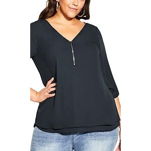 CITY CHIC Plus Size Top Sexy Fling E/S, in Leisteen, Grootte, 20, Leisteen, 46 grote maten