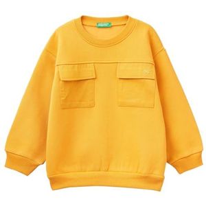 United Colors of Benetton Sweatshirt met capuchon voor kinderen en jongens, okergeel 0d6, 12 Maanden