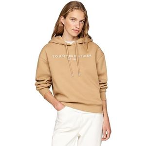 Tommy Hilfiger Dames MDRN REG CORP LOGO HOODIE WW0WW43598 Pullover Hoodie, Klassiek Khaki, XXS, Kaki (Klassiek Kaki), XXS