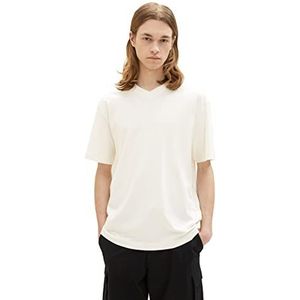 Tom Tailor Denim heren 1036449 T-Shirt, 12906 - Wool White, XL