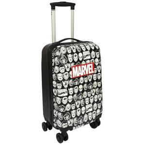Undercover - Marvel Comics reiskoffer, rolkoffer met 4 dubbele wielen, TSA-slot, 1 vak met spanbanden, 1 vak met ritssluiting, zwart, polycarbonaat trolley 20 inch