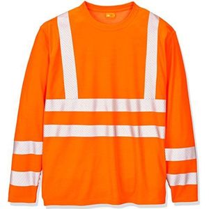 iQ-UV w6490034260-62-5XL UV-bescherming 50 plus T-shirt met lange mouwen met veiligheidsbescherming volgens EN20471 klasse 2, oranje, 5XL