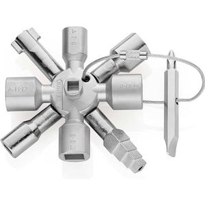 Knipex TwinKey Schakelkastsleutel voor alle standaard schakelkasten en afsluitsystemen 92 mm 00 11 01