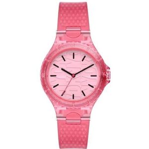 DKNY Chambers Horloge voor dames, Quartz chronograaf uurwerk met horlogeband van roestvrij staal, leer of silicone, Roze, 36MM