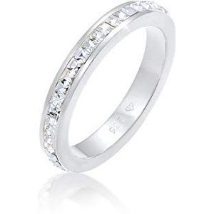 Elli PREMIUM Ringen Dames Elegant Basic met Kristallen in 925 Sterling Zilver