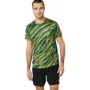 ASICS 2011C646-301 Core All Over Print SS Top T-shirt heren cactus/regenbos maat S, Cactus/Rain Forest, S