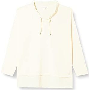 TOM TAILOR Dames Plussize shirt met lange mouwen en V-hals 1035019, 28130 - Soft Buttercream, 50 Grote maten