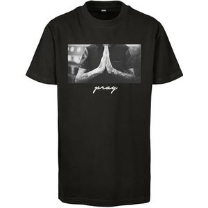 Mister Tee Jongens Kids Pray Tee T-shirt, zwart, 110 cm