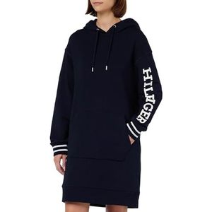 Tommy Hilfiger REG MONOTYPE SLV-capuchon voor dames, korte DRS-hoodie jurken, Desert Sky, XXS, woestijn hemel, XXS