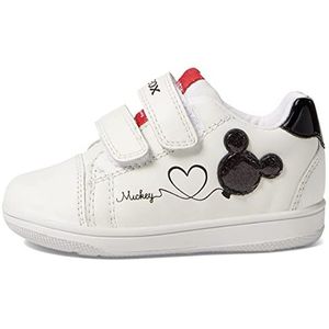 Geox B New Flick Girl Sneakers voor meisjes, wit-rood., 21 EU