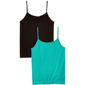 Luigi di Focenza Dames Top 1713, 2-pack, turquoise (smaragd-zwart 467/001), 38