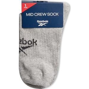 Reebok Active Foundation Crew Sokken, Medium Grey Heather, XL, Medium Grijs Hei