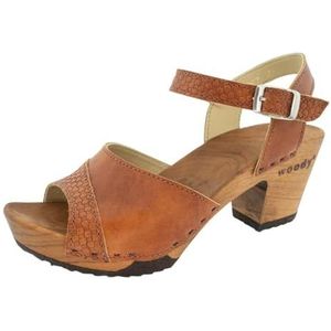 Woody Yara houten schoen voor dames, saforbruin, 36 EU, Saforbruin, 36 EU
