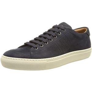 BOSS Mirage Tenn Lowtop Sneakers voor heren, van nubuckleer met B-detail maat, Dark Blue404, 46 EU