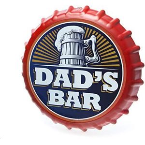 Boxer Geschenken Fles Cap Sign-Dads Bar, Blik, Rood, Een maat
