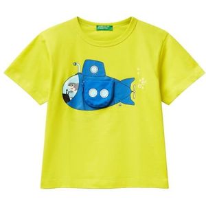 United Colors of Benetton T-shirt voor kinderen en jongeren, Geel, 18 mesi