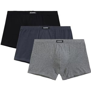 ATLANTIC UNDERWEAR Boxershorts voor heren, klassieke snit, zacht katoen, perfecte pasvorm, nauwsluitend en comfortabel, grijs-mix, XXL, Grafietmix, XL