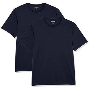 Amazon Essentials Heren Regular-Fit T-shirt met korte mouwen en ronde hals, pak van 2, marineblauw, 4X-Large Big Tall, marineblauw, 4XL groot tall