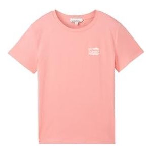 TOM TAILOR Denim Basic T-shirt voor dames met kleine print, 35361 - Shell Pink, M