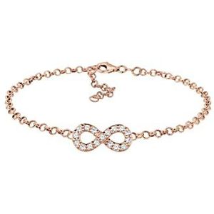 Elli Armband dames Infinity-symbool oneindigheid basic met kristallen van 925 sterling zilver, 180, Facetgeslepen, kristal