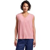 Street One Dames Shirt met structuur in zijde-look in Roze, in size: 34