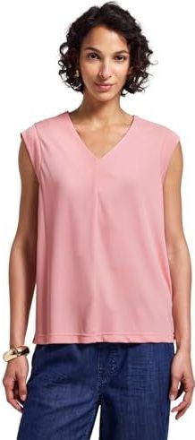 Street One Dames Shirt met structuur in zijde-look in Roze, in size: 34