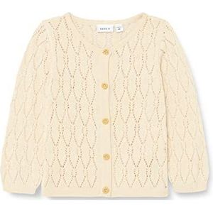 NAME IT Girl's NMFFALILLE LS Knit Card Gebreide jas, Créme De Pêche, 98, Créme de Pêche, 98 cm