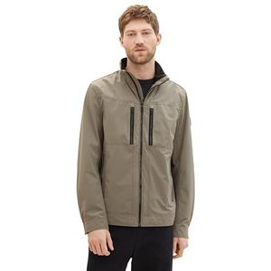TOM TAILOR Ripstop Fieldjack voor heren, met zakken met ritssluiting, 32097 - Smokey Olive Green, XL