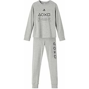 NAME IT Nkmplaystation Olin Nightset Bfu Pyjamaset voor meisjes, gemengd grijs, 116 cm