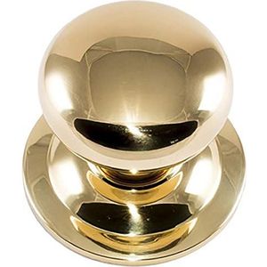 Micel - 10009 - toegangsdeurknop, rond, gepolijst messing, verbonden met plaat, diameter 70 mm