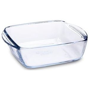 PYREX PREPWARE vierkante glazen schaal, 20 x 17 cm, 1 l