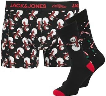 JACK & JONES Jacsnow Skulls Gift Box, zwart, L