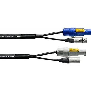DMX-kabel XLR 5-polig + PowerCON 10 m