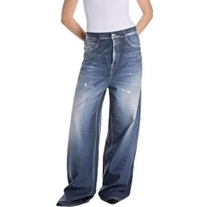 Replay Margott AI Wash Baggy Oversize jeans voor dames, 007, donkerblauw, 26W x 30L