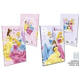 Disney - Notitieboek geruit 4 mm 48 vellen 90 gram, prinses, A5