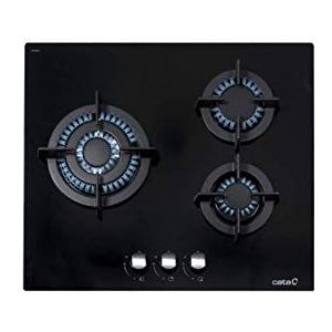 Cristal - CATA CCI 5003 BK - Gaskookplaat - 3 Gasbranders - 59 cm