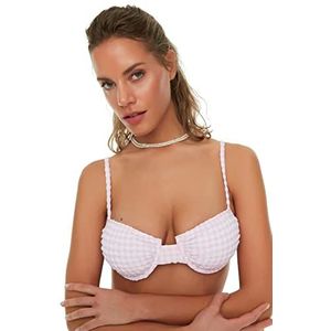Trendyol Dames Strapless gebreide bikinitop, Poeder, 42
