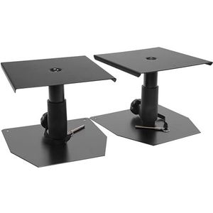 Plugger Studio MS2 Mini Tafelstandaard Studio Monitoring Speakers, Sono, Home Cinema of Hifi, Zwart. In hoogte verstelbare metalen poten 230 mm tot 290 mm.