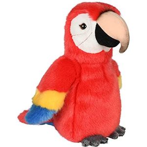 Uni-Toys Papegaai rood - 21 cm (hoogte) - pluche vogel - pluche dier, knuffeldier
