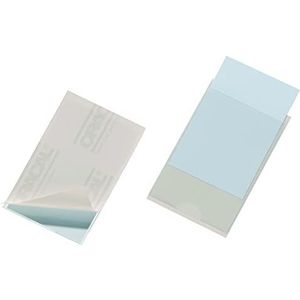 Durable 837919 Zelfklevende hoezen Pocketfix, 90 x 57 mm (binnenzijde), zonder insteeketiketten, transparant, verpakking 100 st.