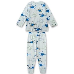 Sanetta Kinderpyjama voor jongens, lang, 100% katoen, Blauwe wind, 128 cm