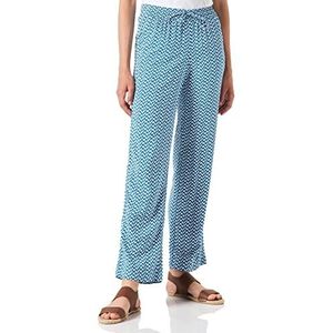 TOM TAILOR Dames Stoffen broek met all-over print 1031277, 29526 - Blue Minimal Design, 34W / 32L