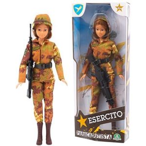 Giochi Preziosi Italiaans leger - parachutisfiguur vrouw van het Italiaanse leger, 30 cm, beweegbaar, voor kinderen vanaf 4 jaar, eer21200