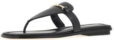 Michael Kors - Lena Slides - Schoenen - Zwart - Leer - Subtiele Gouden Accenten