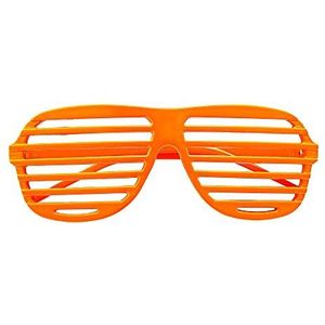 Widmann 01358 - Venetiaanse bril volwassenen unisex, jaren 80, neon, disco, zomerfeesten, show, carnaval, fluorescerende oranje kleur