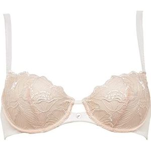 Maison Lejaby - BH-mand van borduurwerk Zwitserse flora voor dames, Ivoor, S