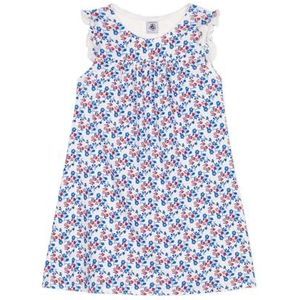 Petit Bateau Nachtjapon met korte mouwen voor meisjes, wit/multico, 3 Jaren