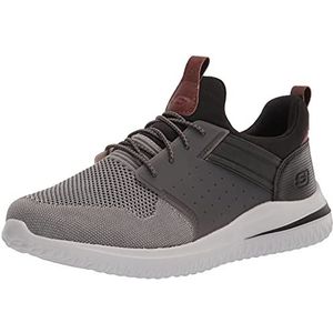 Skechers USA Men's Men's Delson 3.0-Cicada Knitted Bungee Lace Slip On, Gybk, 7.5 Wide