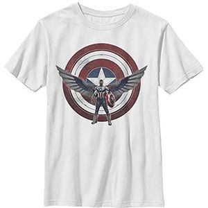 Marvel The Shield T-shirt voor jongens, The Falke en de wintersoldaat, zwart, XS, zwart, XS